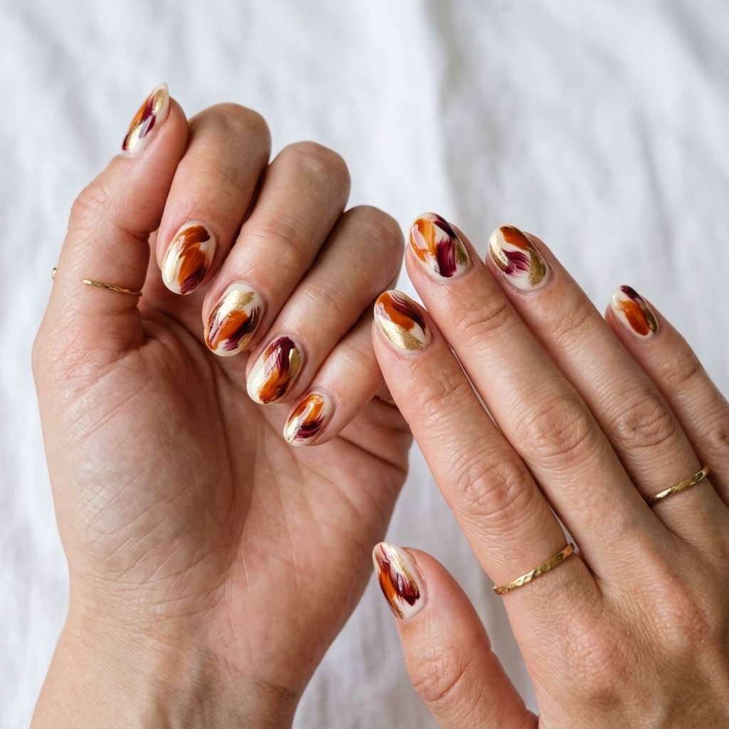 Abstract Fall Nail Ideas