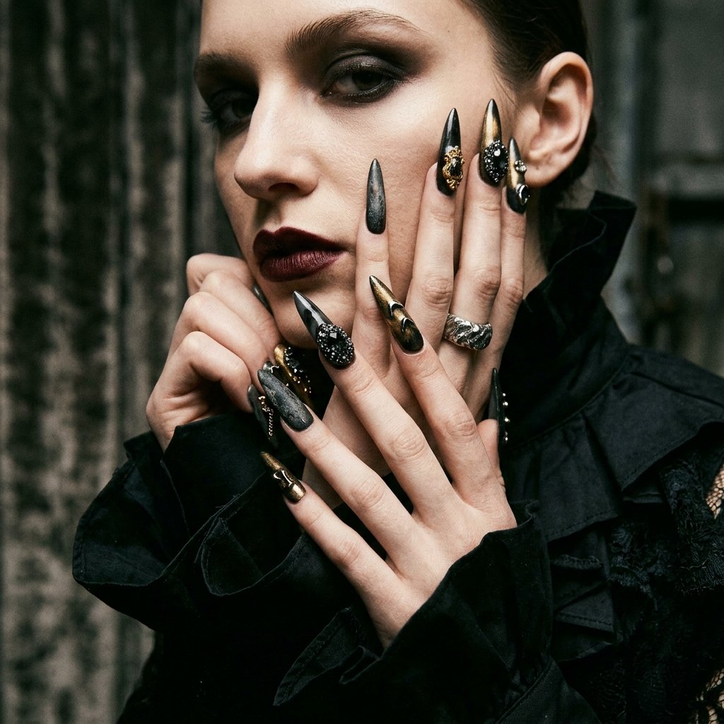 Editorial High Fashion Nails Inspired Drama