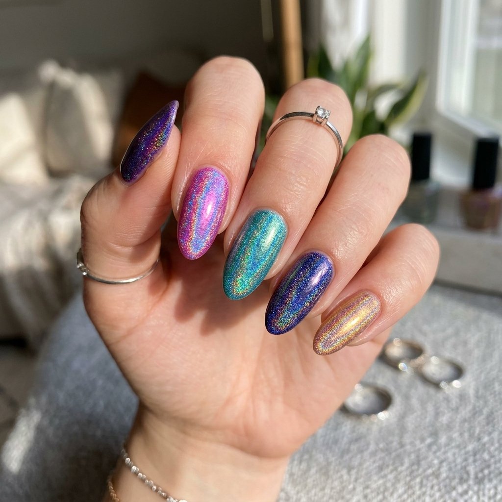 Holographic Nail Colors Idea