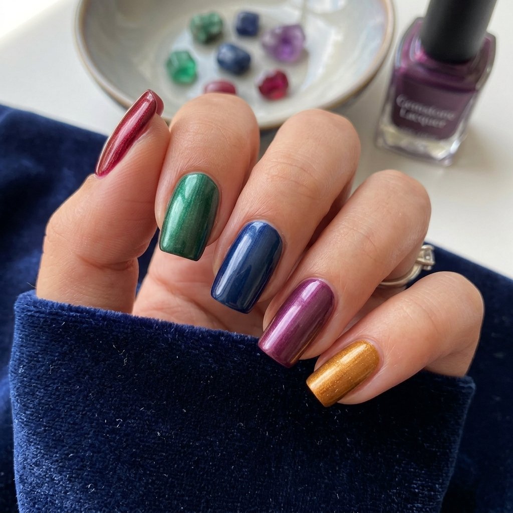 Jewel Tone Nail Colors Idea