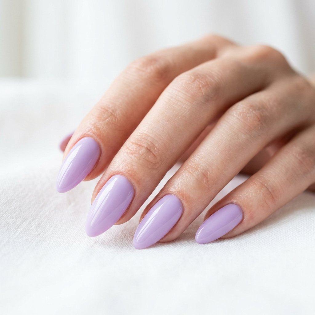 Nails Inspo Almond Soft Lavender Ideas