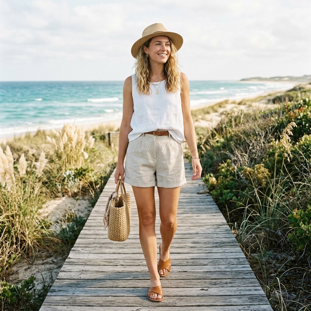Linen Shorts Outfit Ideas