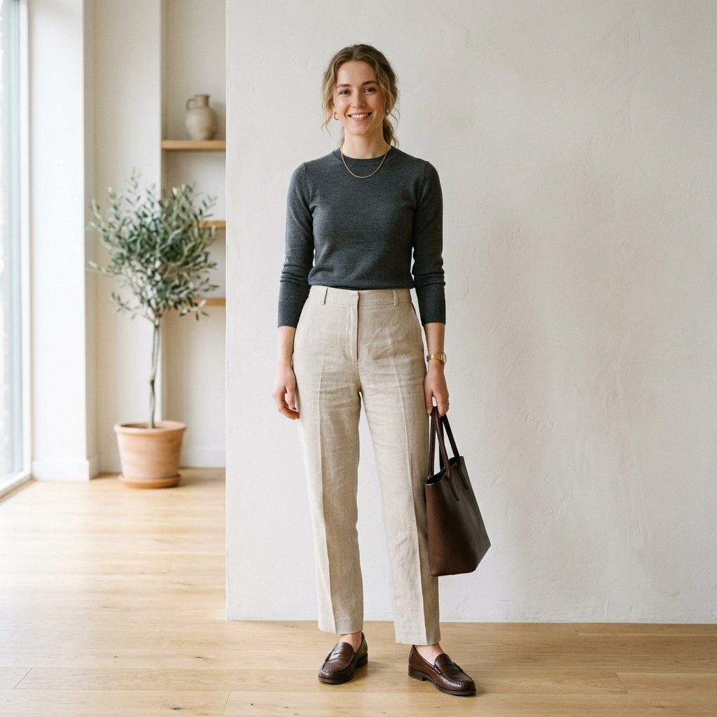 Linen Trousers and Knit Top Ideas