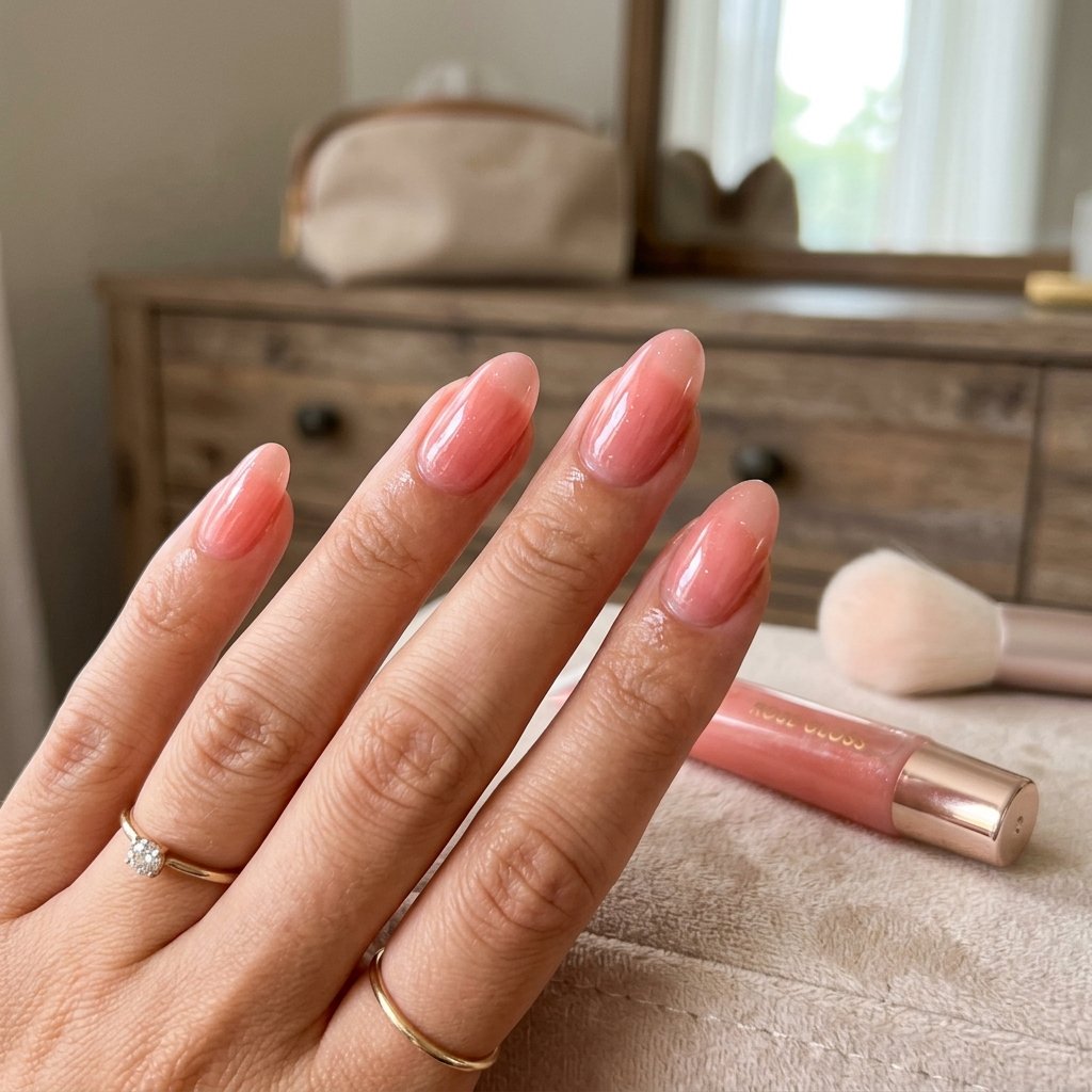 Lip Gloss Nail Idea