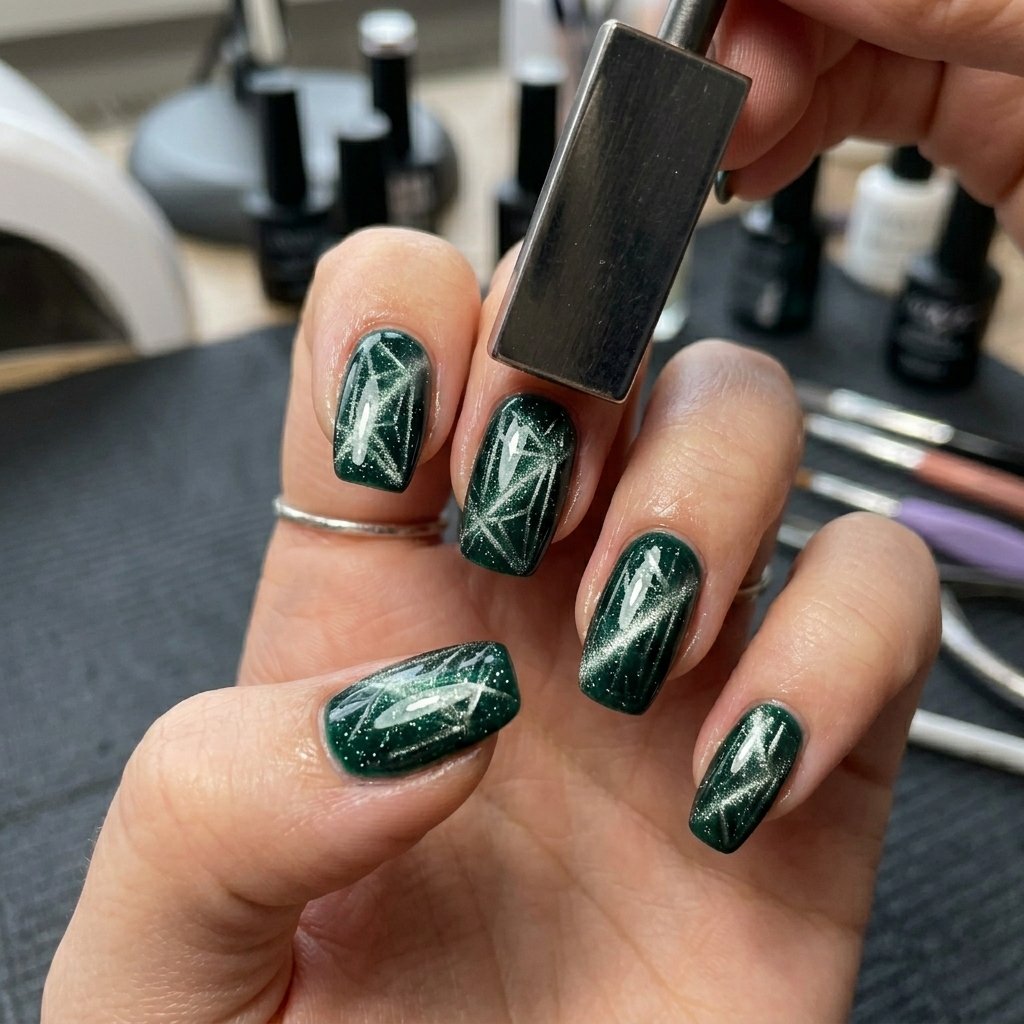 Magnetic nails cat eye