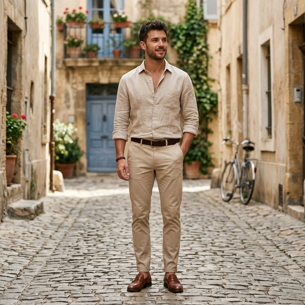 Linen Shirt and Chino Combinations
