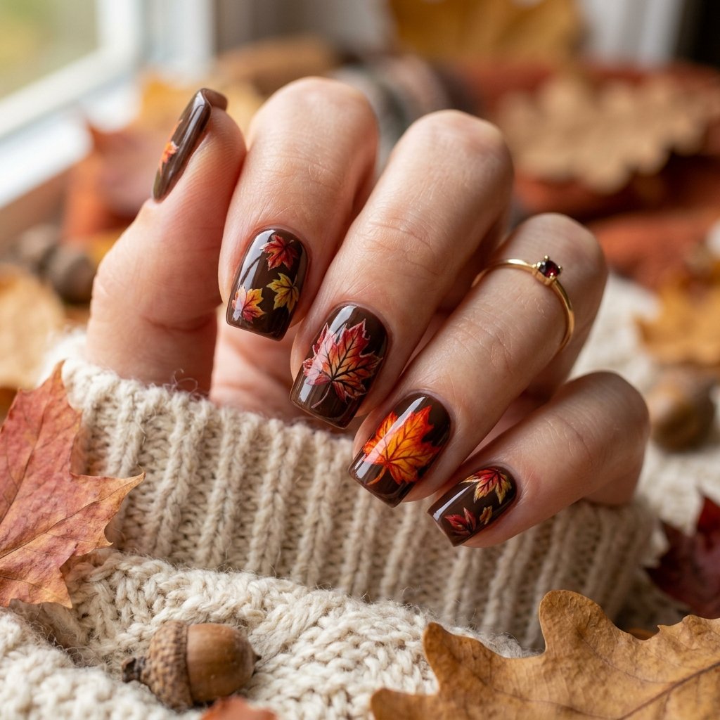 Maple Leaf Nail Designs Ideas