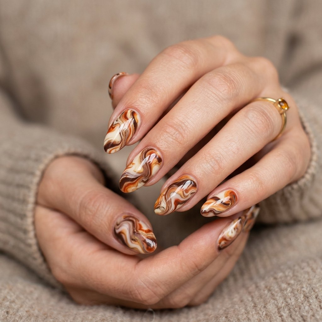 Marble Nail Ideas for Fall