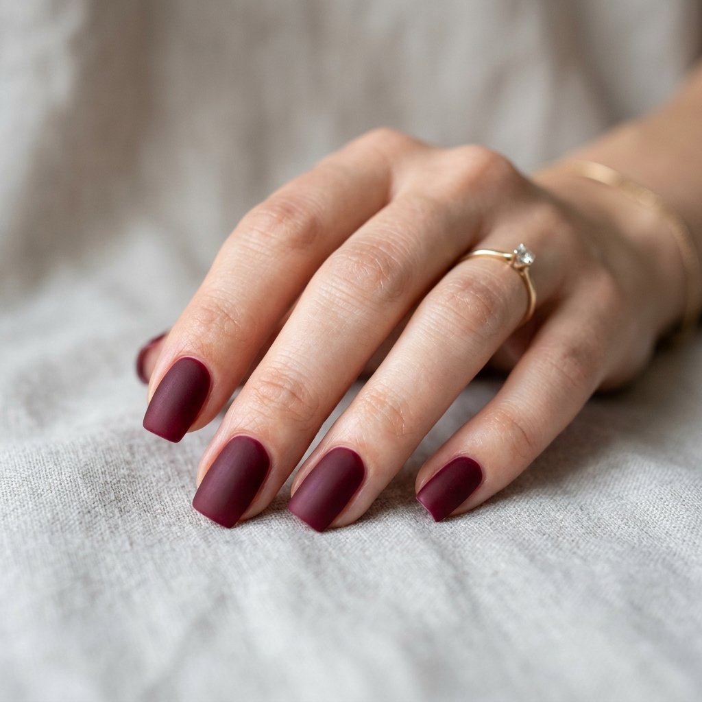 Matte Burgundy Nail Ideas
