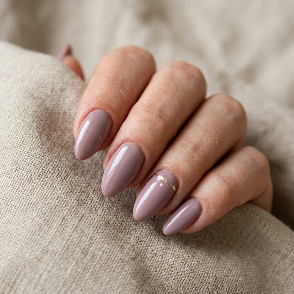 Muted Mauve Almond Nail Ideas