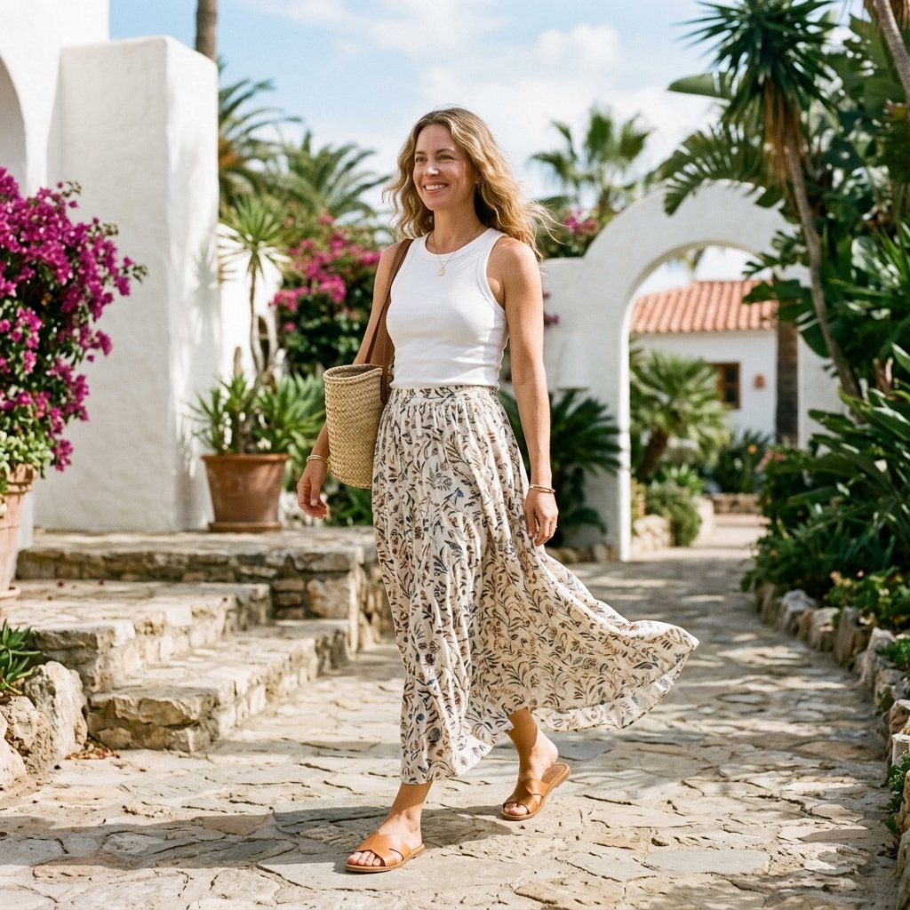 Maxi Skirt Vacation Outfit Ideas