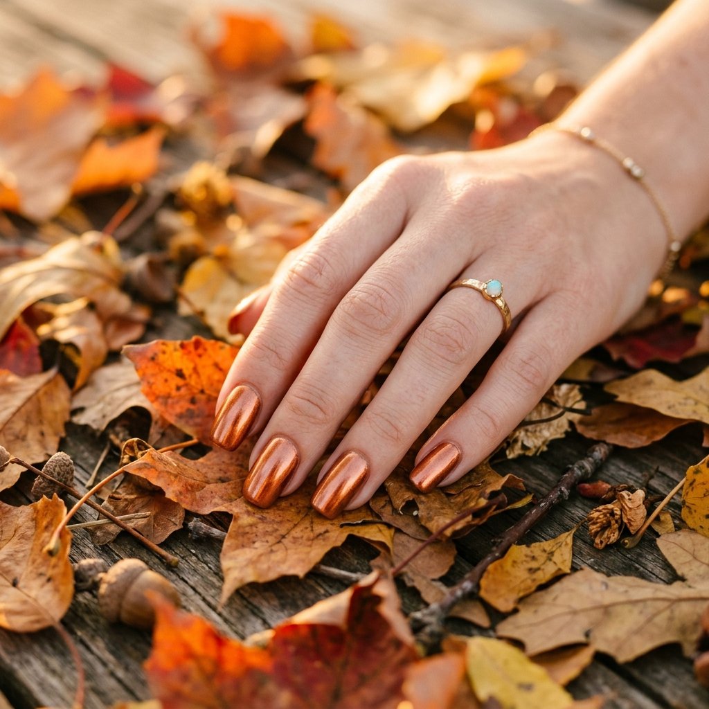 Metallic Copper Nail Ideas