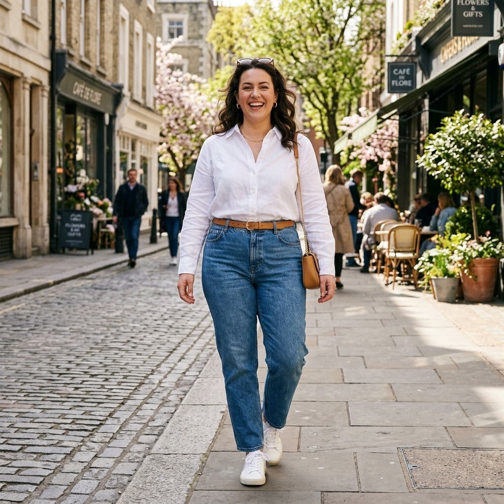 High Waisted Jeans Midsize Spring Outfits