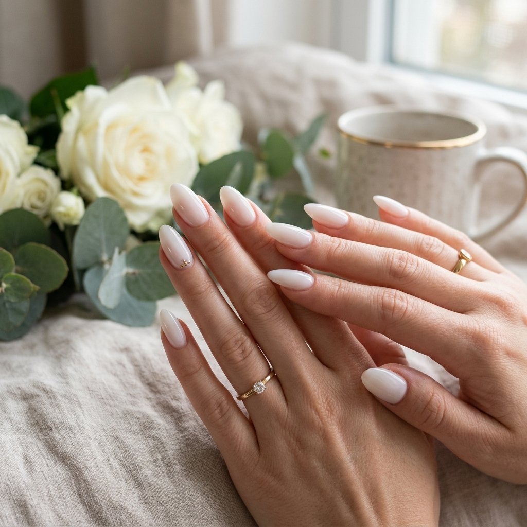 Milky White Nail Idea