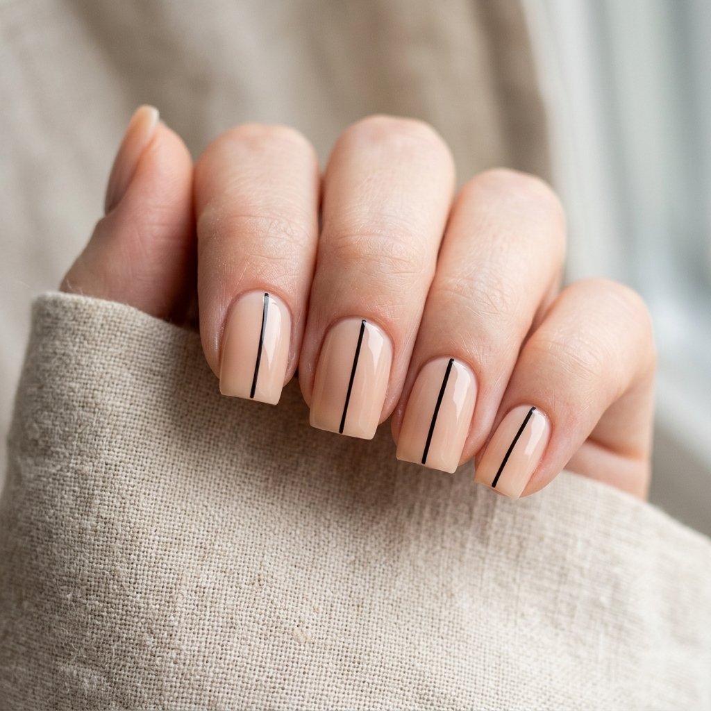 Nails Square Minimalist Line Art Ideas