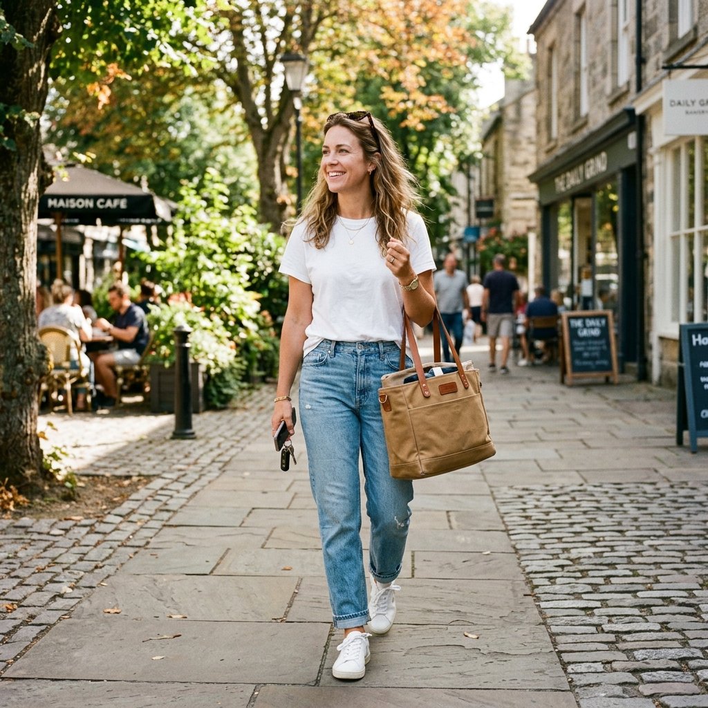 Casual Mom Outfits Ideas With Tote Bags