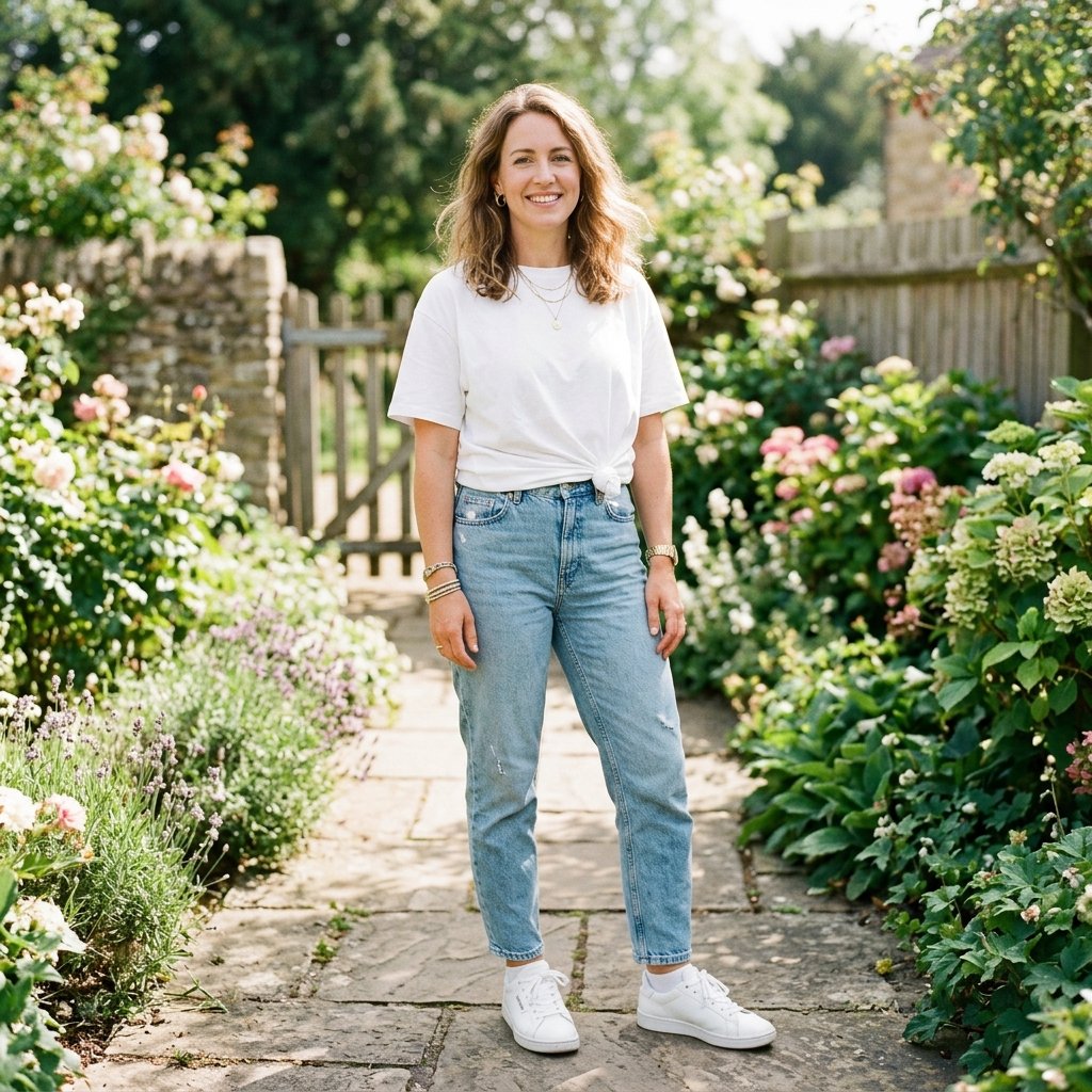 Casual Mom Outfit Ideas With White Tees