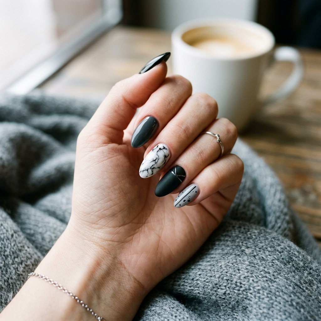 Monochrome Nail Idea
