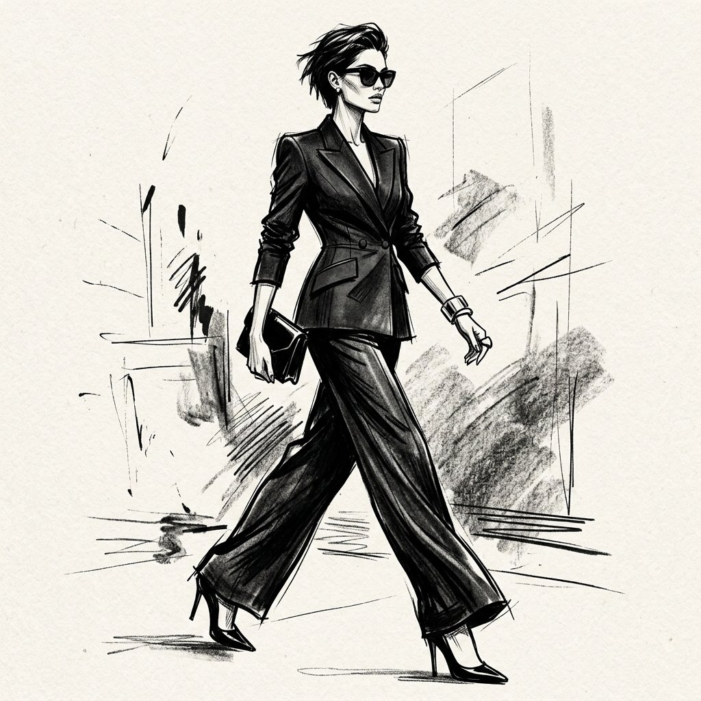 Monochrome Fashion Sketch Ideas
