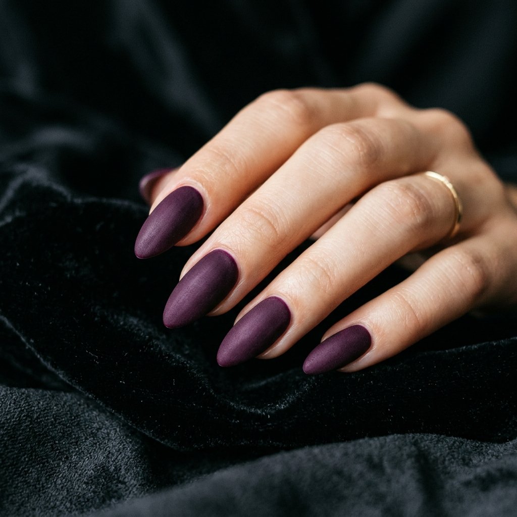 Moody Plum Fall Nails Almond Ideas