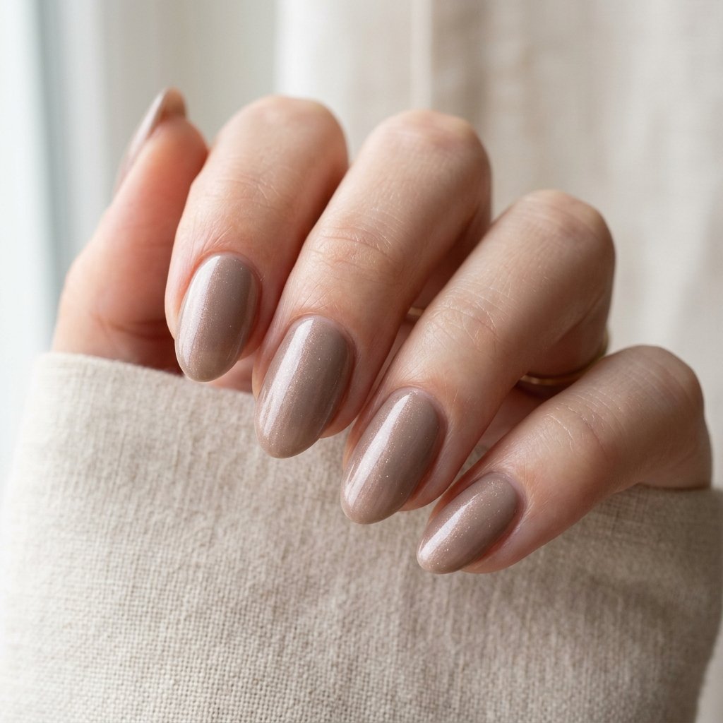 Mushroom Brown September Nail Ideas