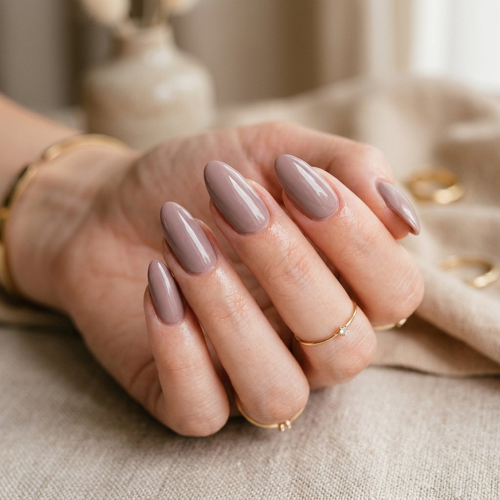 Mushroom Mauve Fall Nails Almond Ideas