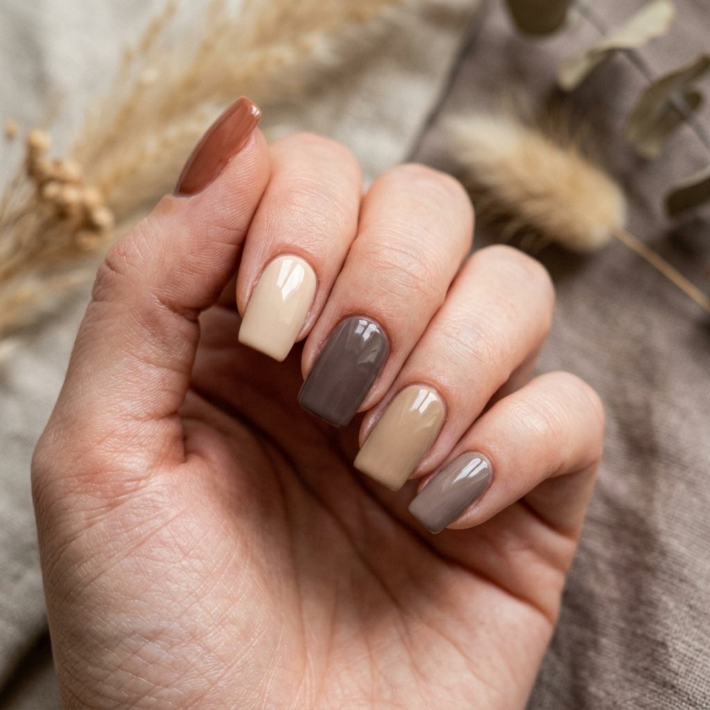 Muted Earth Tone Nail Designs Ideas