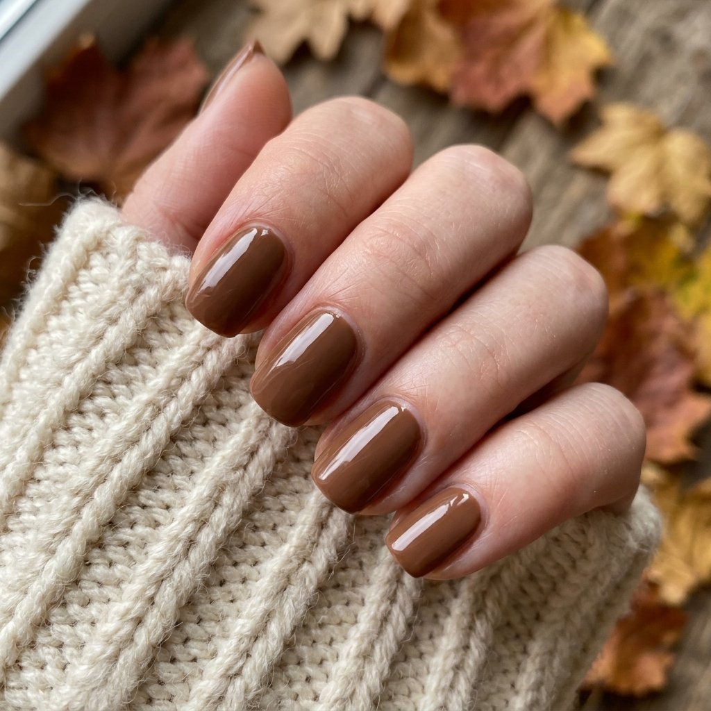 Brown Fall Nails Simple Ideas