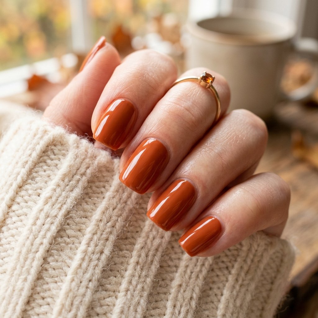 Burnt Orange Fall Nails Simple Ideas