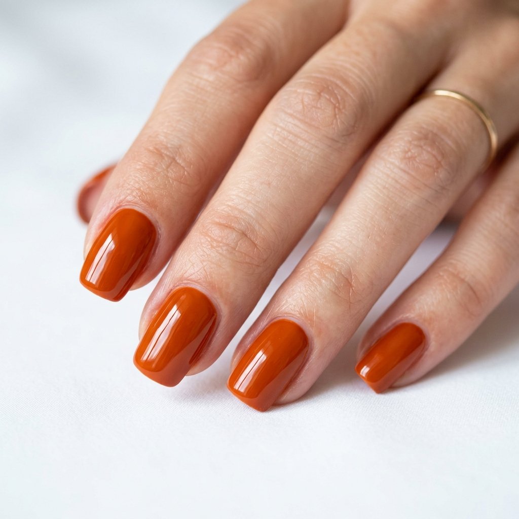 Cute Fall Nails Burnt Orange Ideas