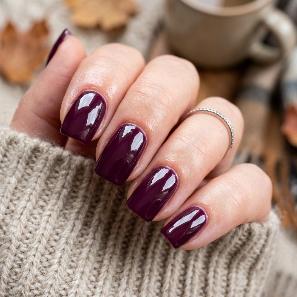 Simple Glossy Fall Nails Ideas