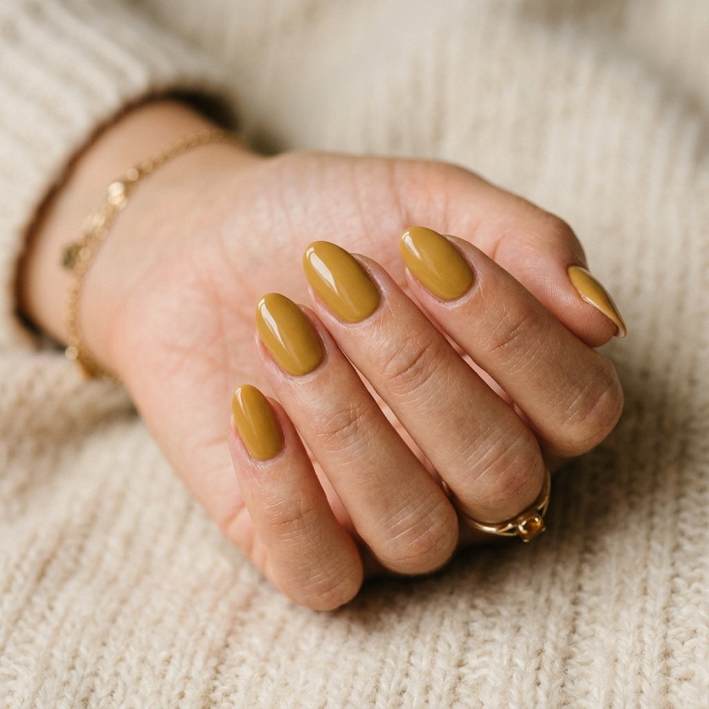 Cute Fall Nails Mustard Yellow Ideas