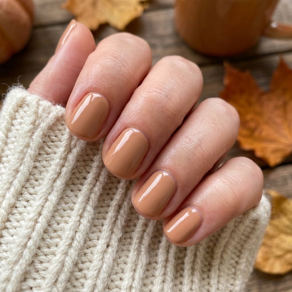 Nude Fall Nails Simple Ideas