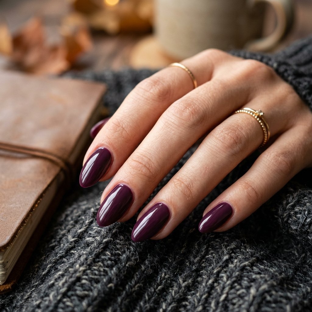 Plum Fall Nails Simple Ideas