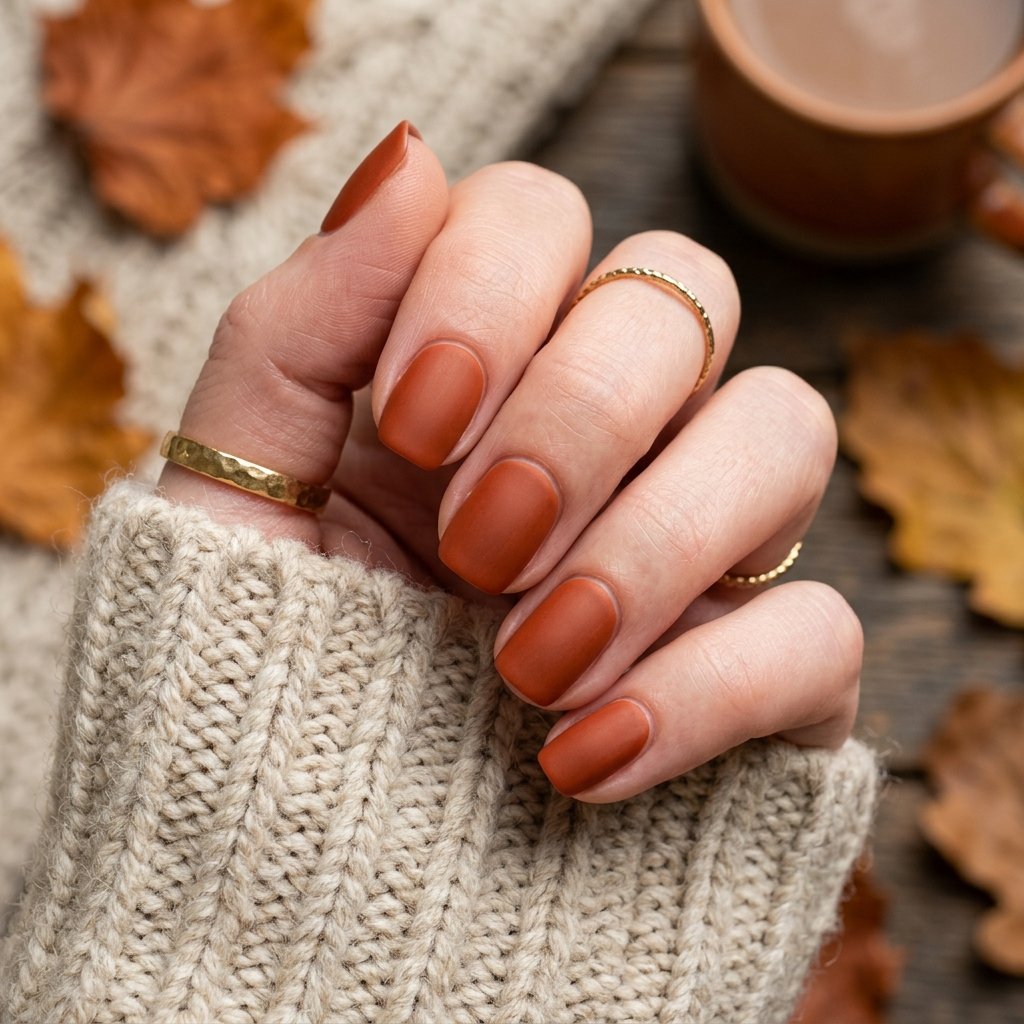 Rust Orange Fall Nails Simple Ideas