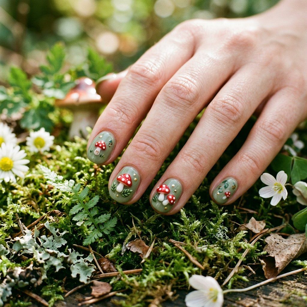 Nails With Charms Ideas: Your Complete Guide to Stunning Embellished Manicures 13 Nails With Mushroom Charms