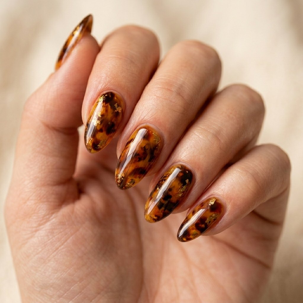 Cute Fall Nails Tortoiseshell Ideas