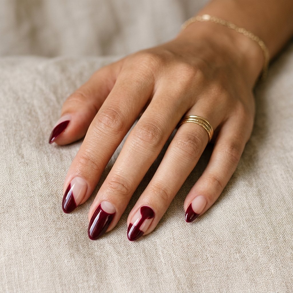 Negative Space Fall Nails Almond Ideas