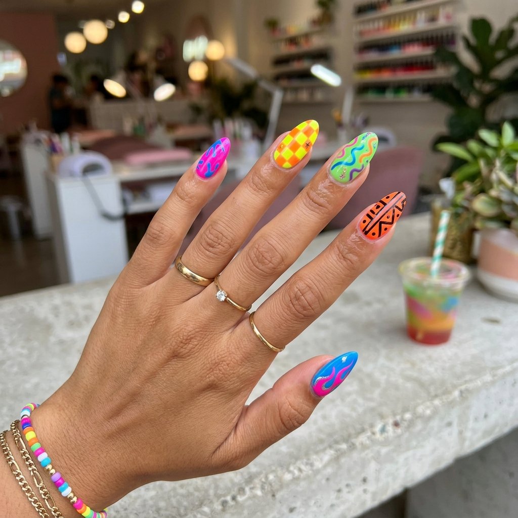 Neon Pop Nail Idea
