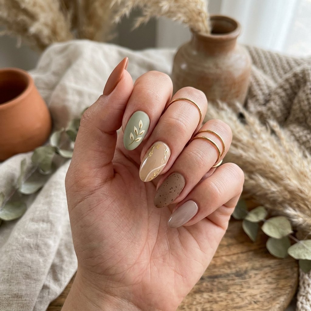 Neutral Earth Tone Nail Idea