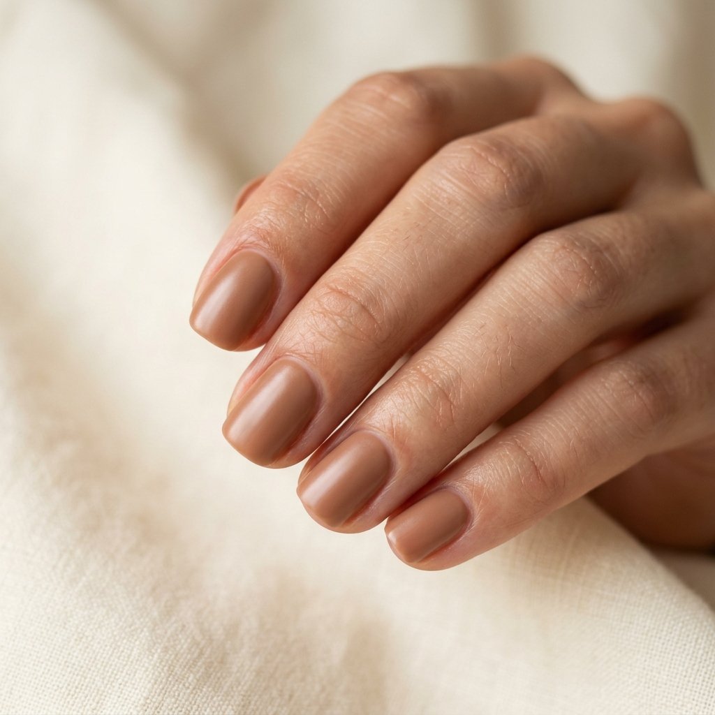 Nude Brown Nails Idea