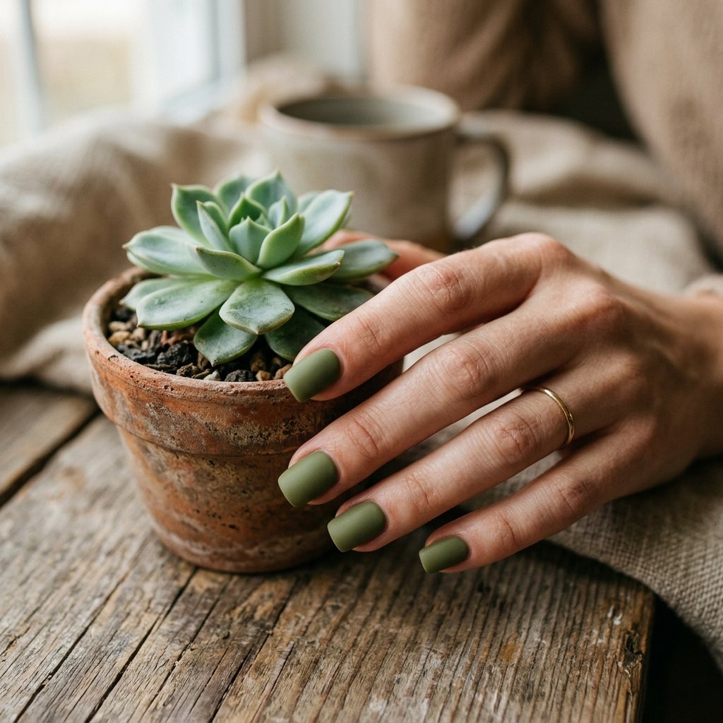 Olive Green Nail Ideas