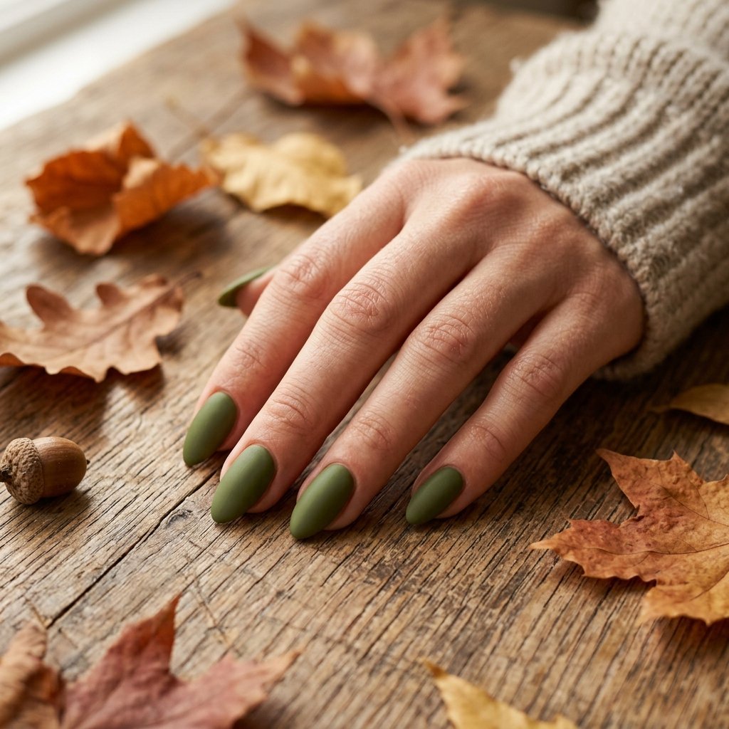 Olive Green Nails Fall