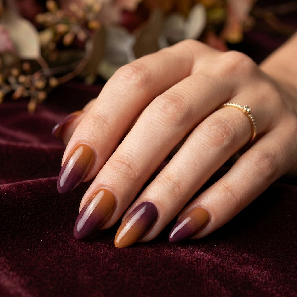 Ombre Fall Nails Almond Ideas
