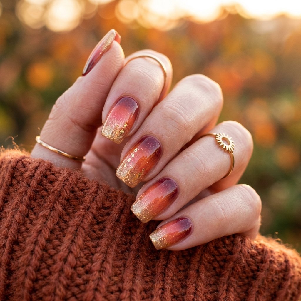 Ombre Sunset Nail Designs Ideas