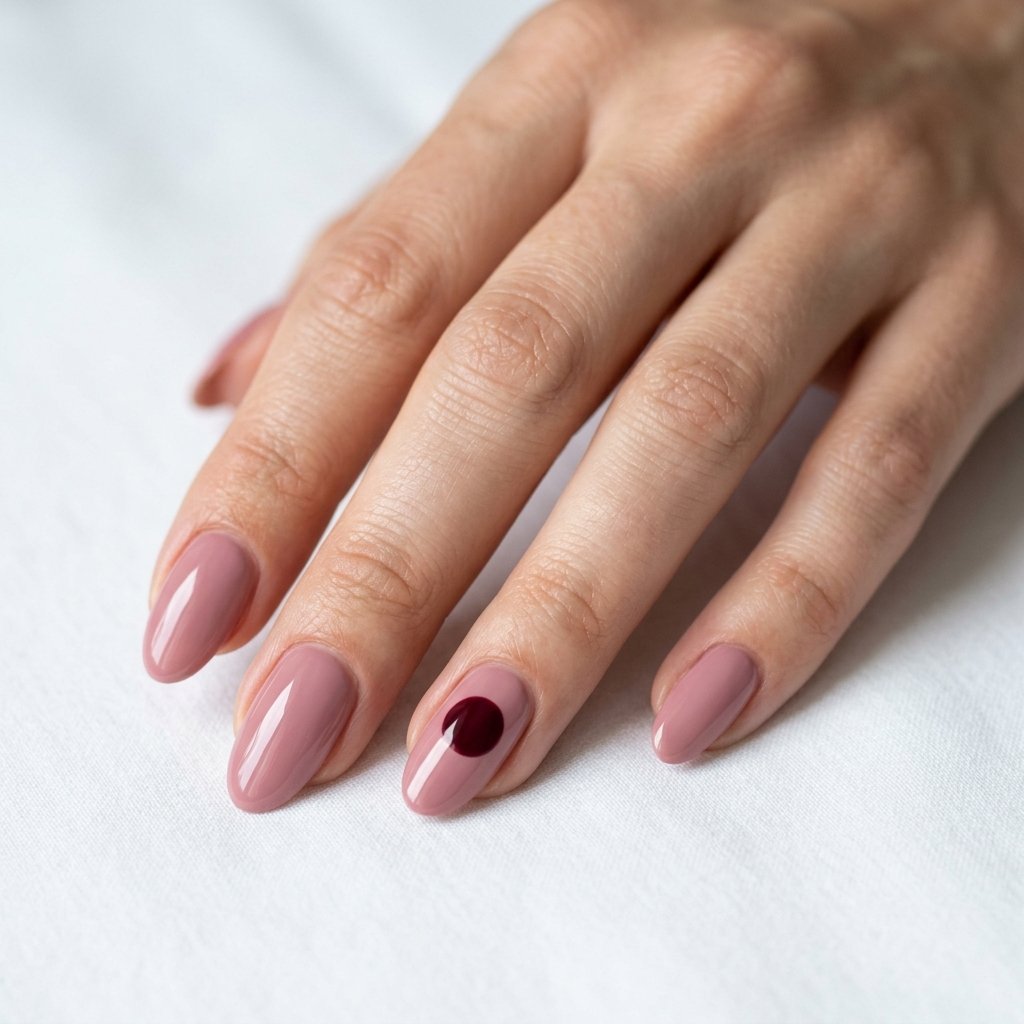 30 Nails Polka Dots Ideas: Creative Designs to Inspire Your Next Manicure 5 Oversized Single Dot Accent Nail