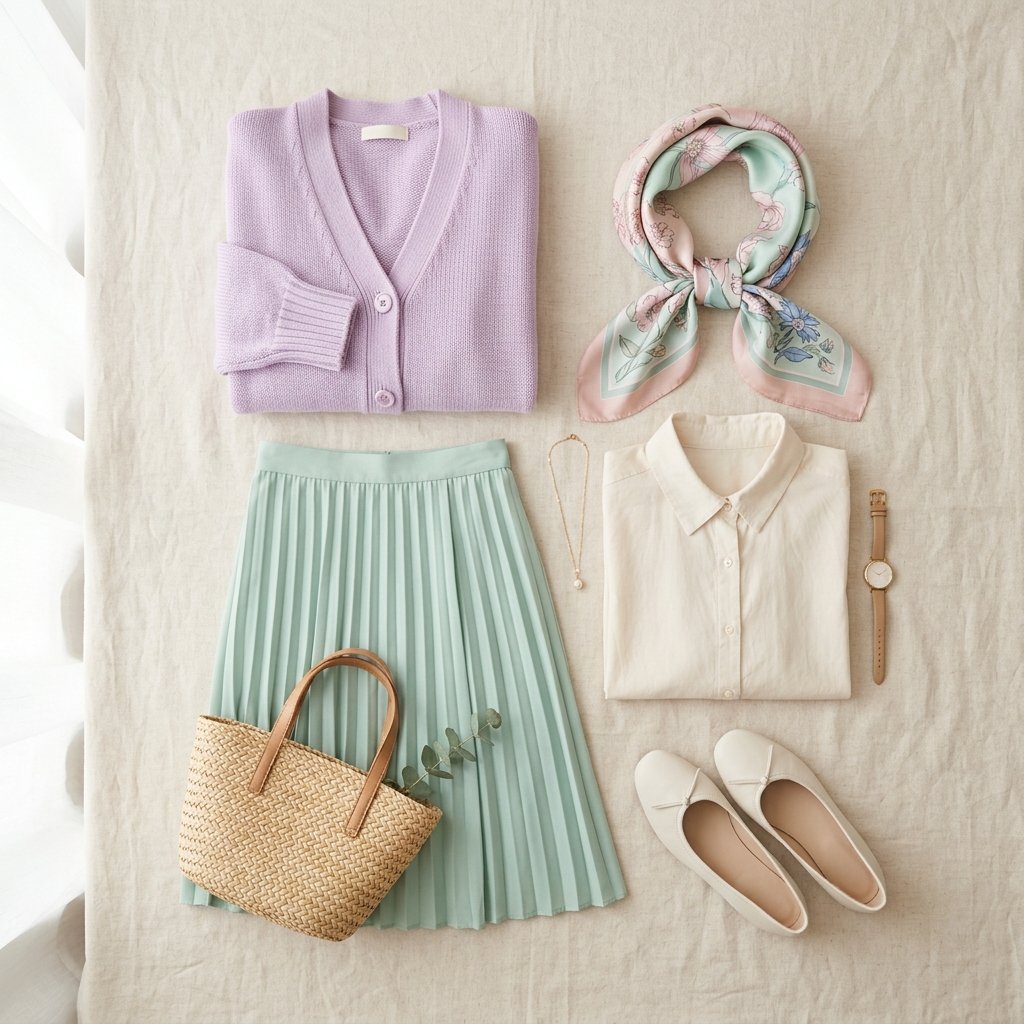 Pastel Color Palette Modest Spring Outfits