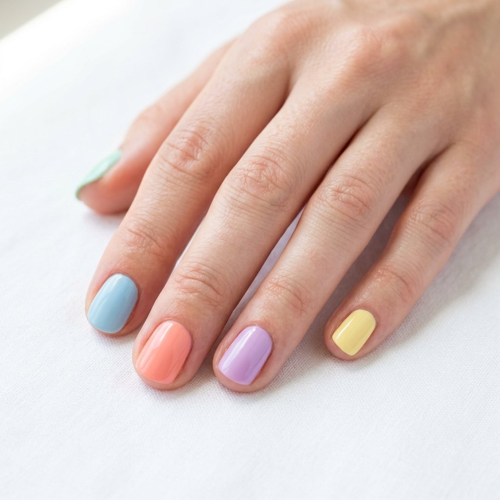 Nails 2025 Tendencia : 30 Trendy Ideas You'll Absolutely Love 17 Pastel Rainbow Nail Ideas