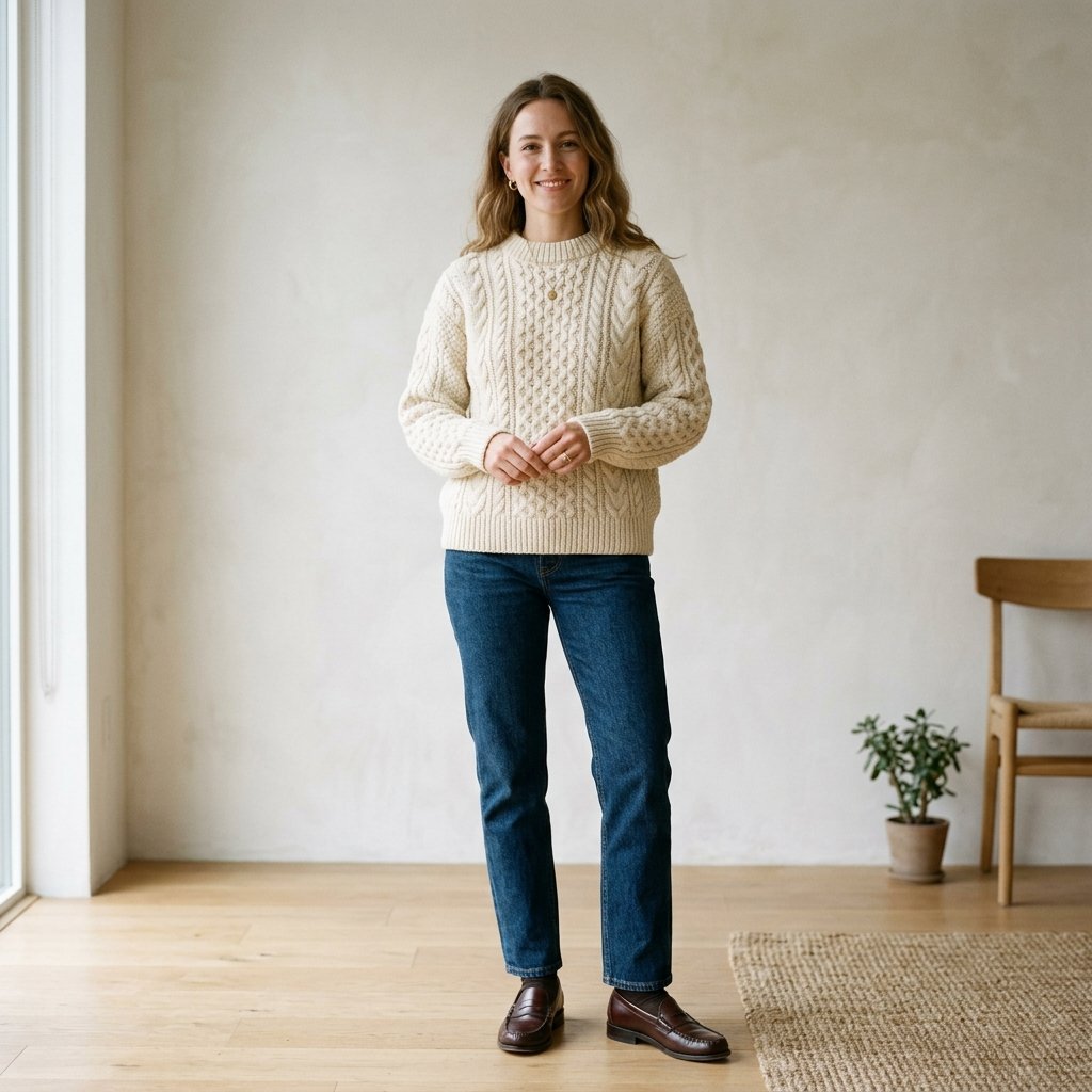 Cable Knit Sweater Outfit Ideas Autumn
