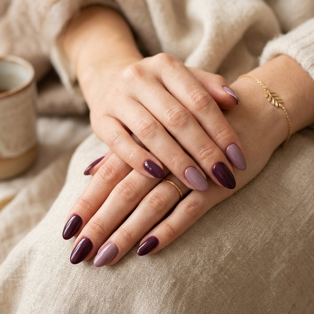 Plum and Mauve Nail Ideas